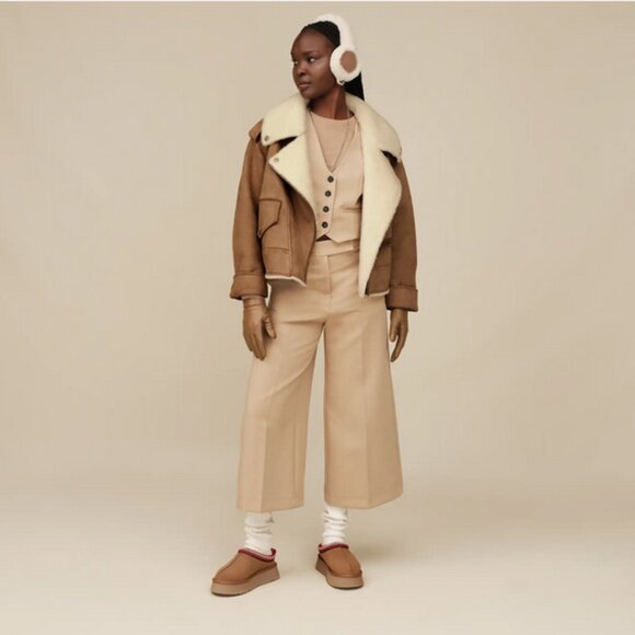 🇨🇦 UGG Women's Finnian Luxe Fluff Moto Jacket - Picture 6 of 14